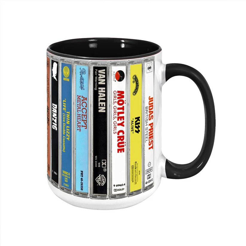 80s Metal Cassette Accent Mug Ceramic Unique Gift for Music Lover GradoCreations