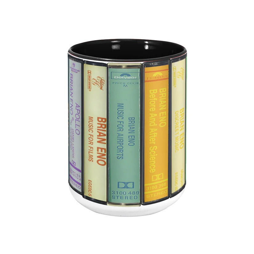 Retro Brian Eno Cassette Accent Mug Ceramic Gift for Music Lovers GradoCreations