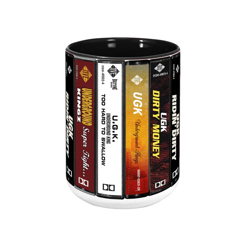 Retro Ceramic Accent Mug with UGK Cassette Designs for Music Lovers GradoCreations