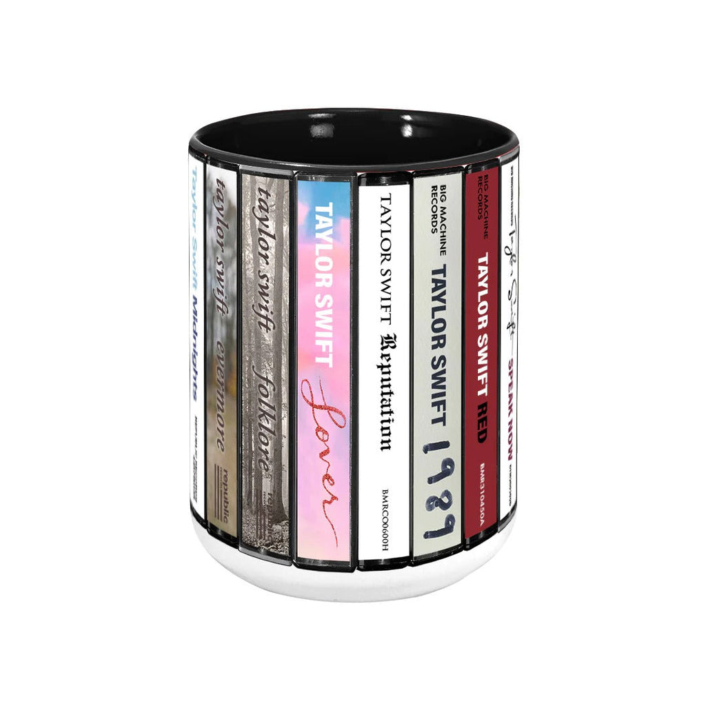 Retro Taylor Swift Albums Cassette Accent Mug Gift for Music Lovers GradoCreations