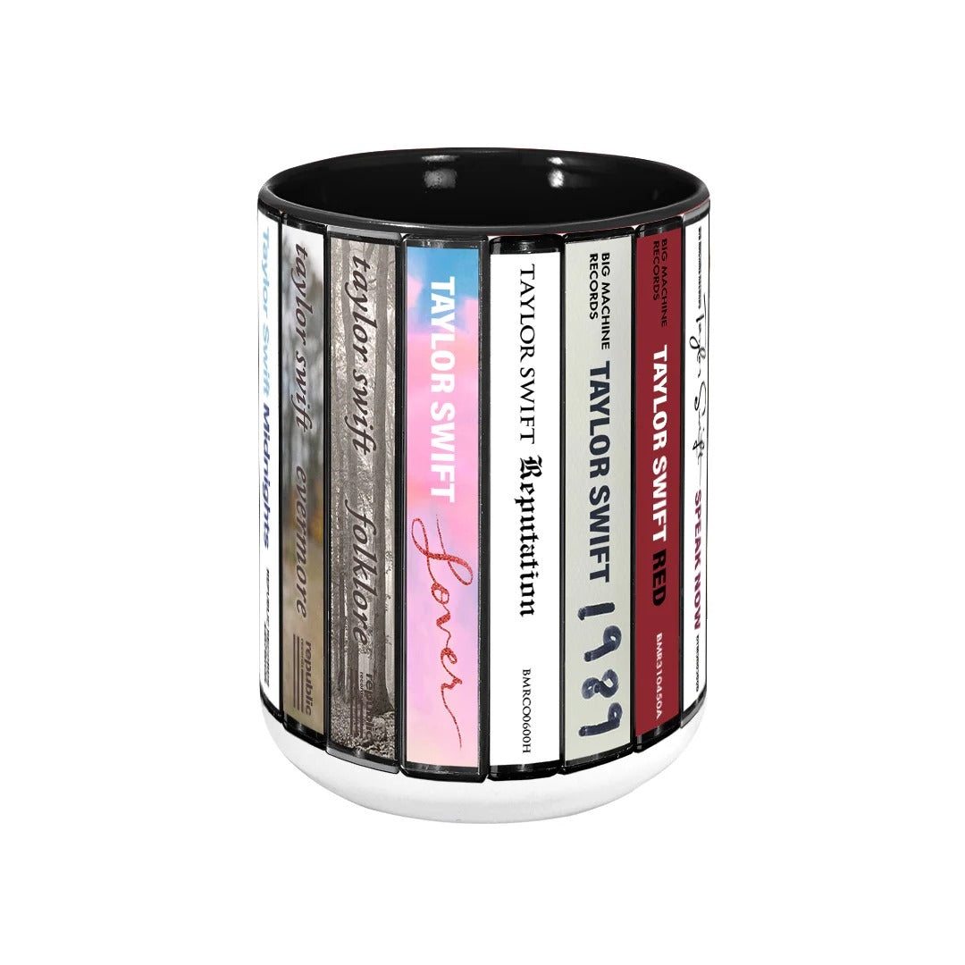 Retro Taylor Swift Albums Cassette Accent Mug Gift for Music Lovers GradoCreations