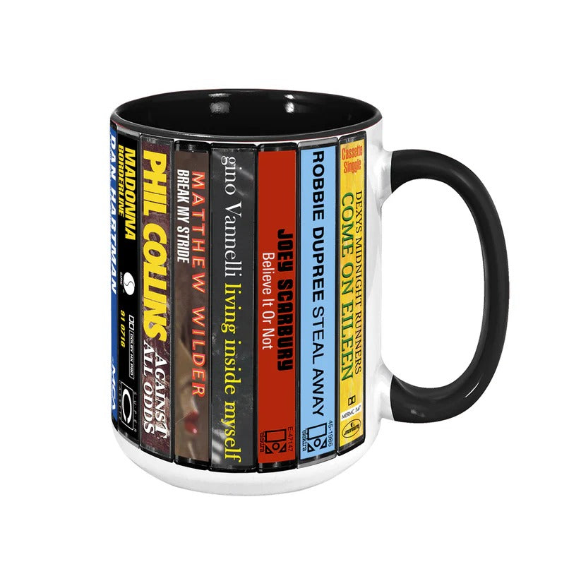 Retro 80s Pop Music Accent Mug Ceramic Custom Drinkware Gift GradoCreations