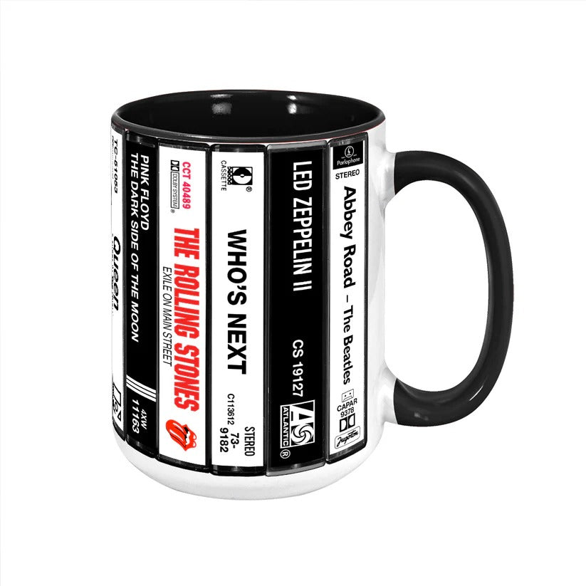 Retro Classic Rock Band Cassette Mug Ceramic Drinkware Gift GradoCreations