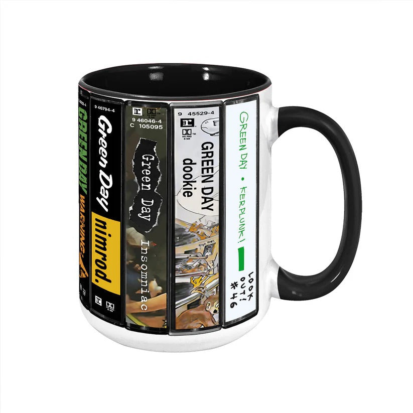 Green Day Cassette Collection Accent Mug for Music Lovers GradoCreations