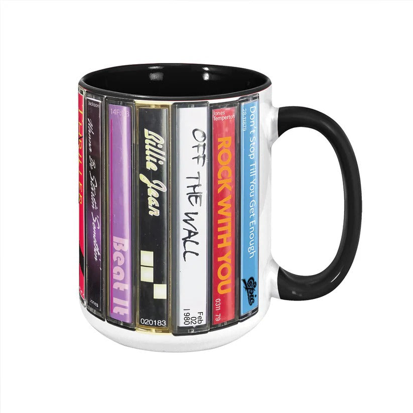 Retro Music Cassette Accent Mug Ceramic Gift for Music Lovers GradoCreations