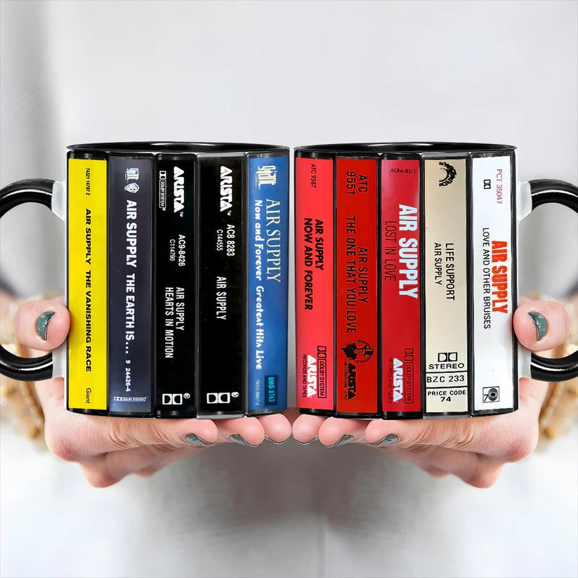 Retro Cassette Album Accent Mug for Air Supply Fans | Gift GradoCreations