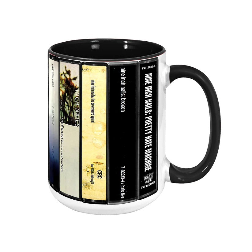 Retro Cassette Accent Mug NIN Albums for Music Lovers GradoCreations
