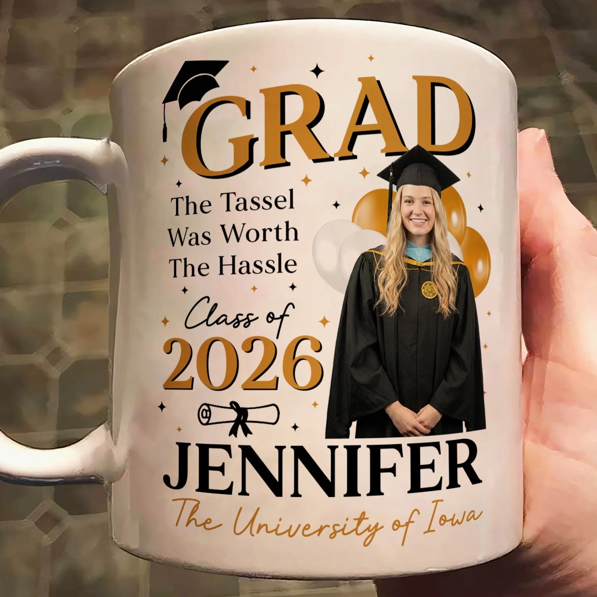 Personalized Graduation Coffee Mug Custom Class of 2026 Gift GradoCreations