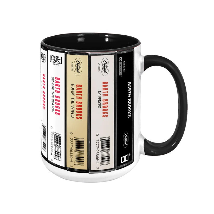 Garth Brooks Cassette Retro Accent Mug Ceramic Gift GradoCreations