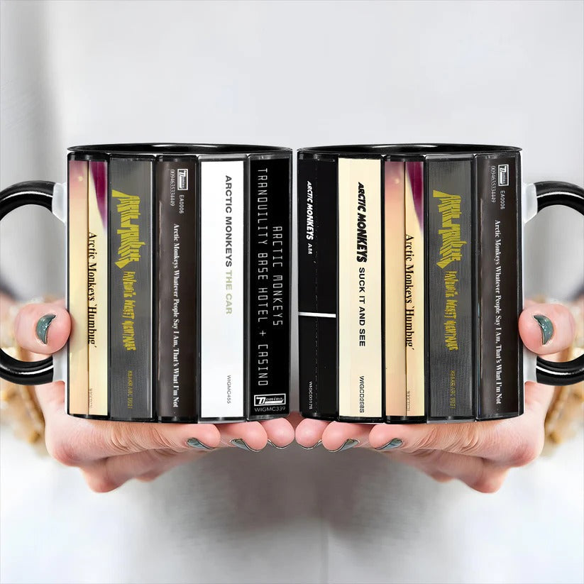 Retro Arctic Monkeys Album Cassette Accent Mug Ceramic Drinkware GradoCreations