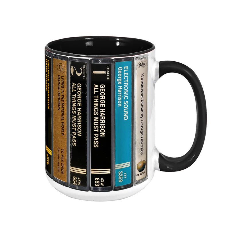 George Harrison Cassette Accent Mug Retro Ceramic Drinkware GradoCreations