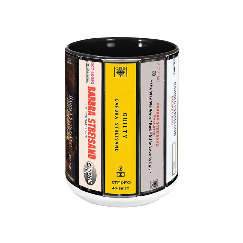 Barbra Streisand Retro Cassette Accent Mug for Music Lovers GradoCreations
