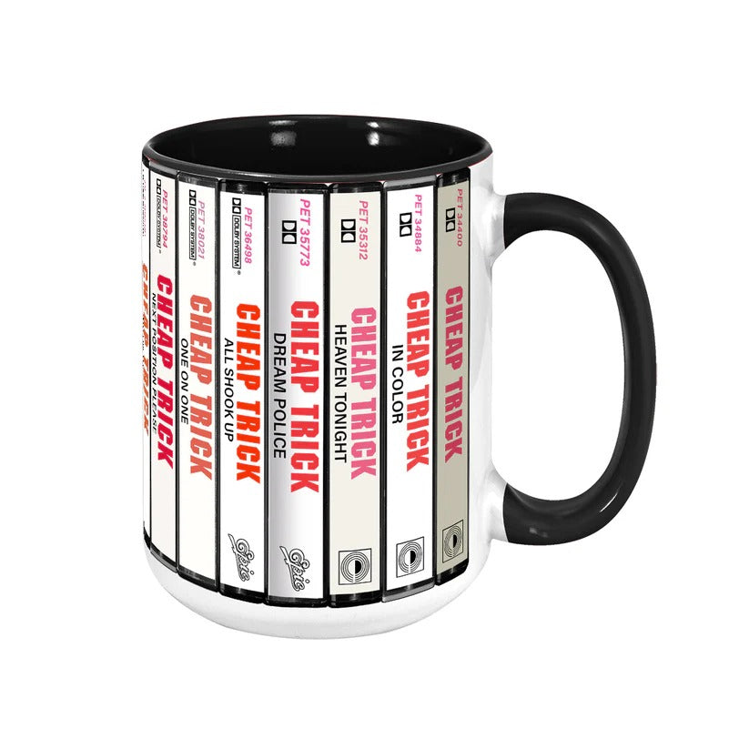 Retro Cassette Accent Mug Featuring Cheap Trick Albums GradoCreations