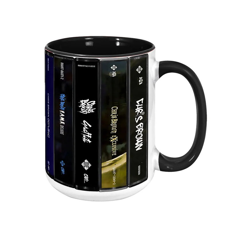 Chris Brown Cassette Collection Retro Accent Mug Gift for Music Lovers GradoCreations