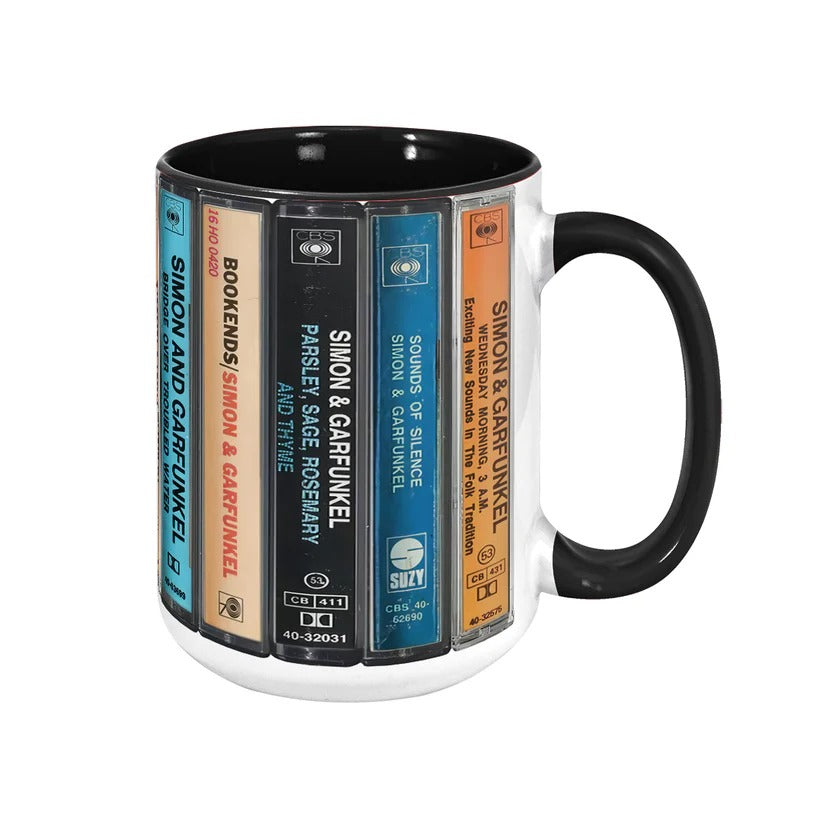 Simon & Garfunkel Retro Cassette Accent Mug Gift for Music Lovers GradoCreations