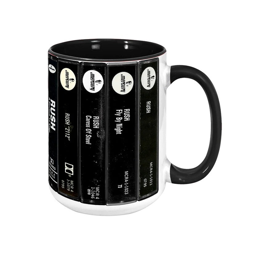 Retro Rush Albums Cassette Accent Mug Gift for Music Lovers GradoCreations