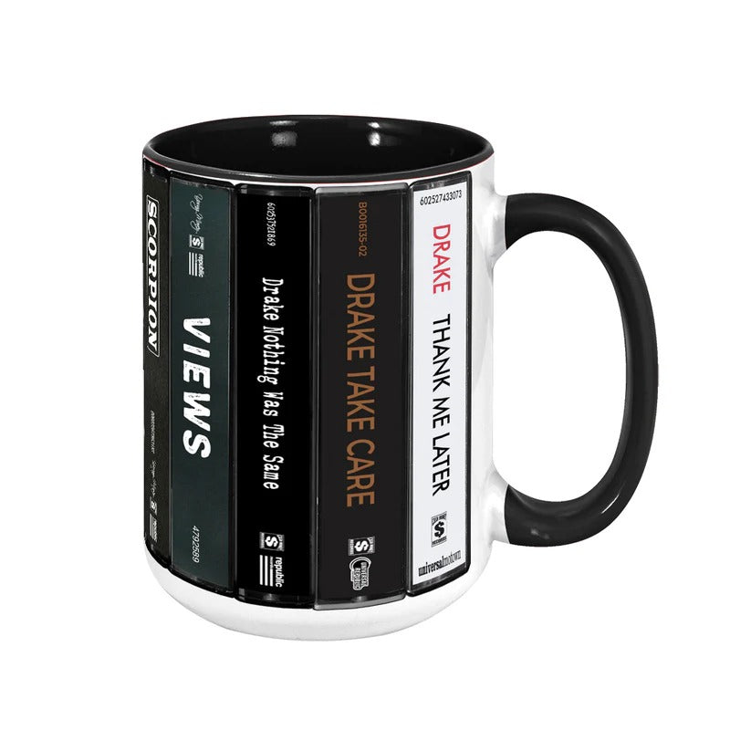 Retro Drake Albums Cassette Accent Mug Ceramic Drinkware GradoCreations