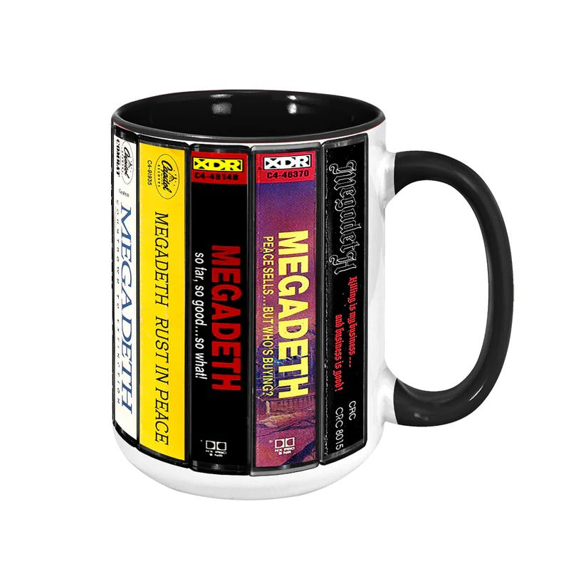 Megadeth Cassette Collection Ceramic Accent Mug Music Gift GradoCreations