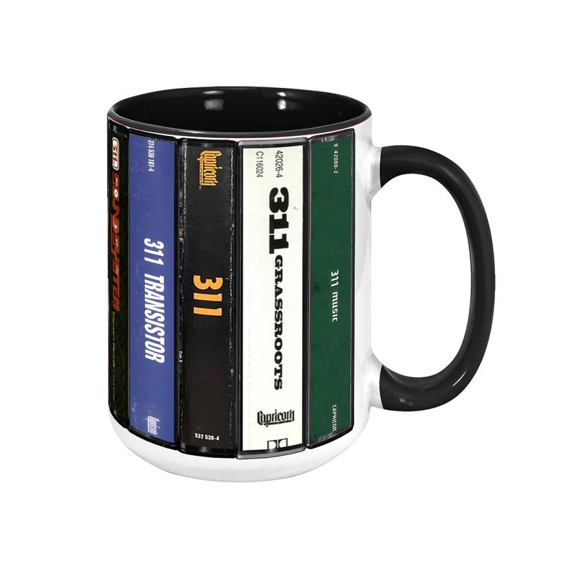 311 Albums Retro Cassette Accent Mug Ceramic Gift for Music Lovers GradoCreations