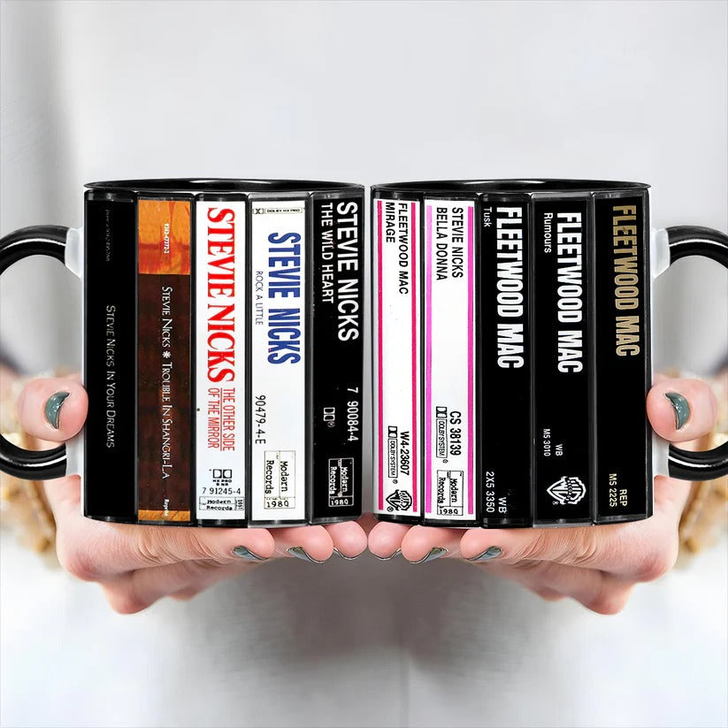 Retro Ceramic Accent Mug Stevie Nicks Cassette Collection GradoCreations