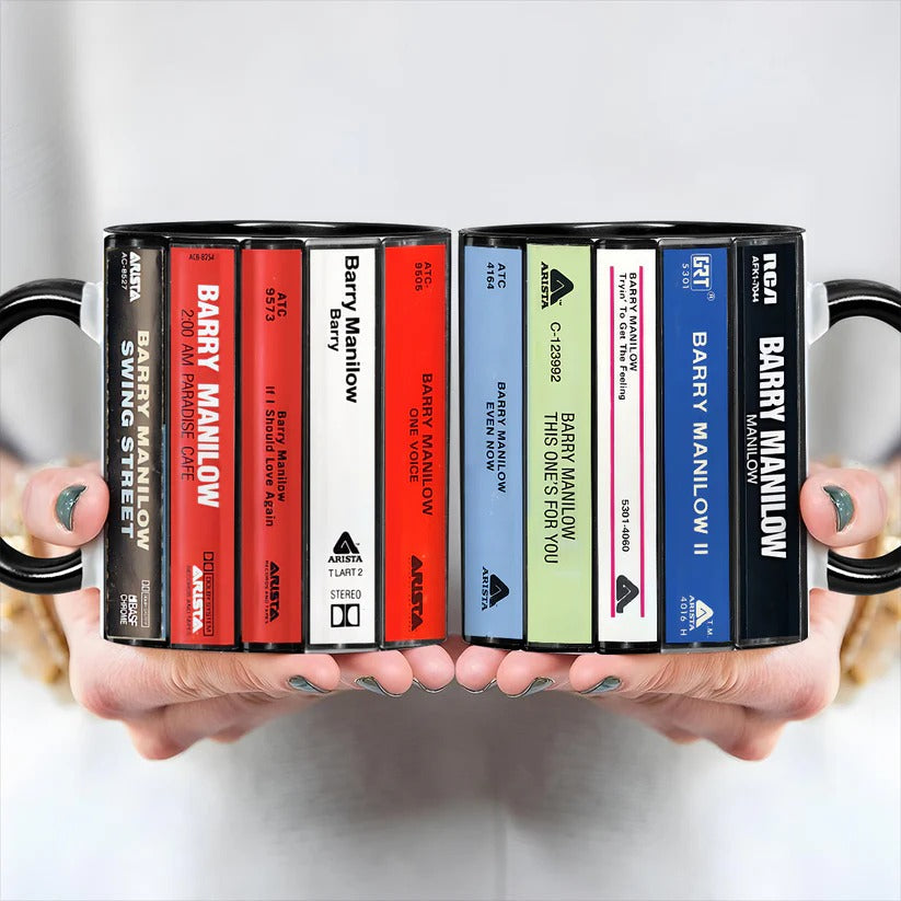 Retro Barry Manilow Album Cassette Accent Mug Gift for Music Lovers GradoCreations