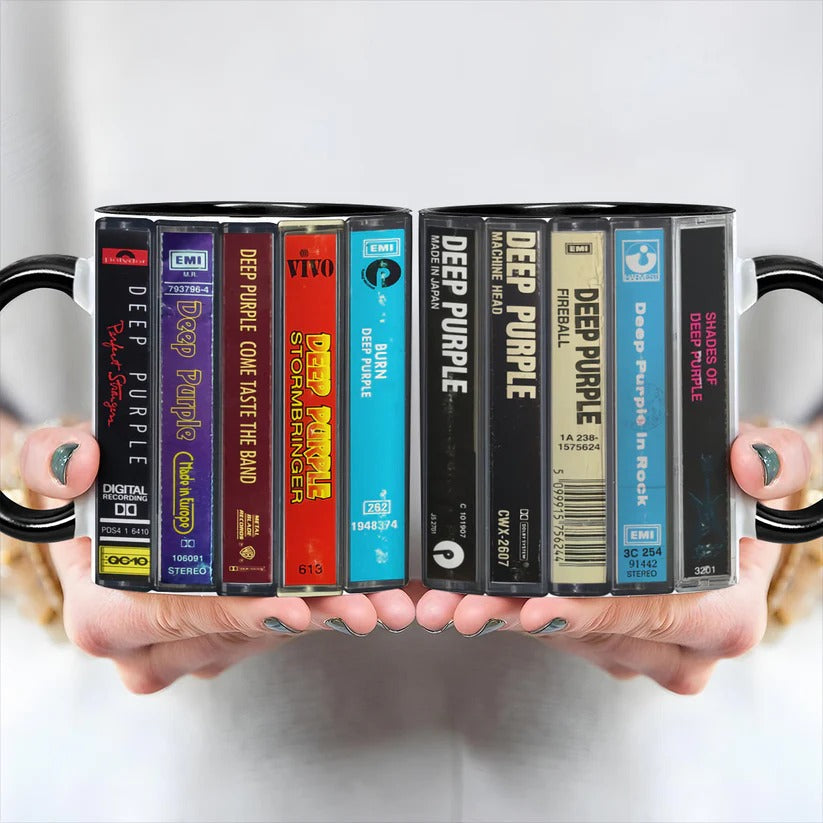 Deep Purple Cassette Accent Mug Gift for Music Lovers GradoCreations