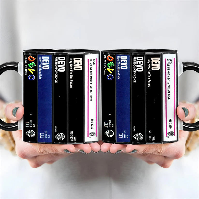 Retro Devo Albums Cassette Accent Mug for Music Lovers GradoCreations