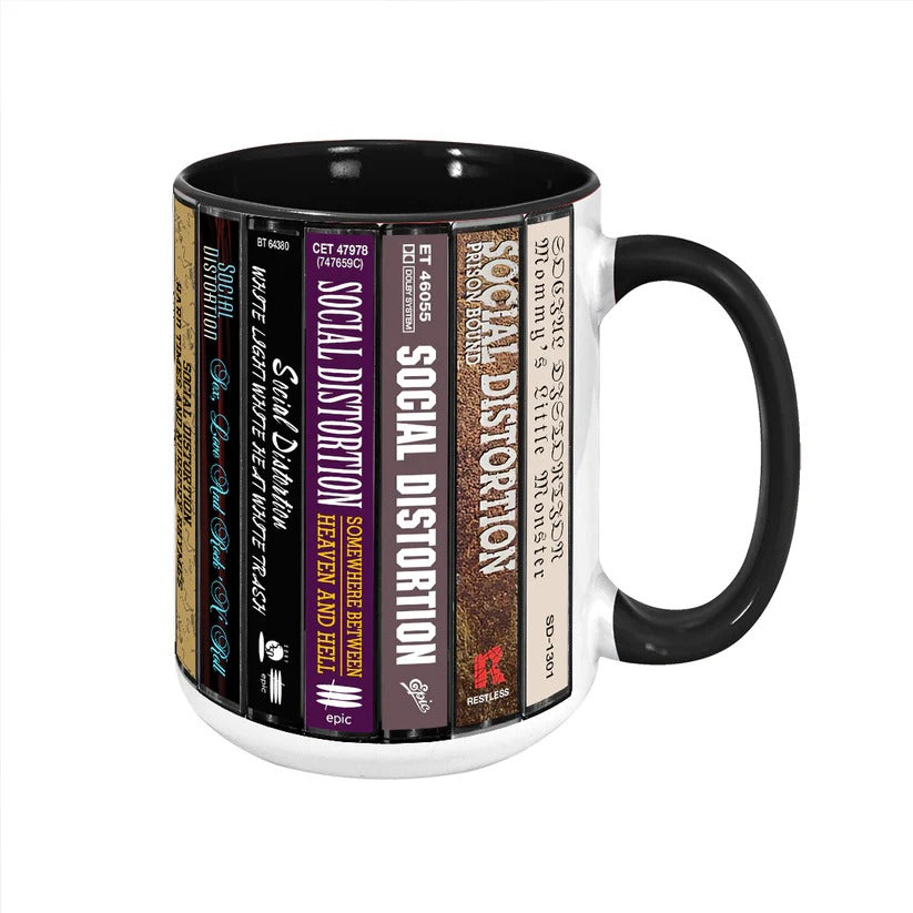 Retro Social Distortion Cassette Accent Mug for Music Lovers GradoCreations