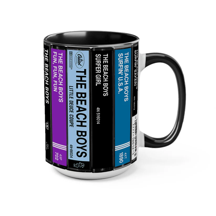 Retro Beach Boys Cassette Collection Accent Mug Ceramic Gift GradoCreations