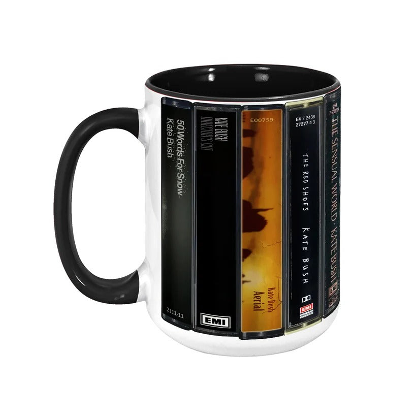 Retro Kate Bush Albums Cassette Accent Mug - Ceramic Gift GradoCreations