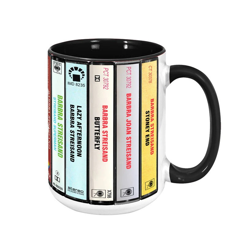 Barbra Streisand Cassette Accent Mug Retro Gift for Music Lovers GradoCreations