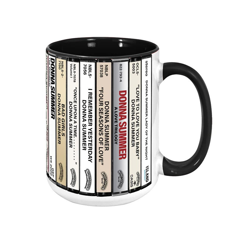 Retro Donna Summer Cassette Collection Accent Mug | Gift for Music Lovers GradoCreations