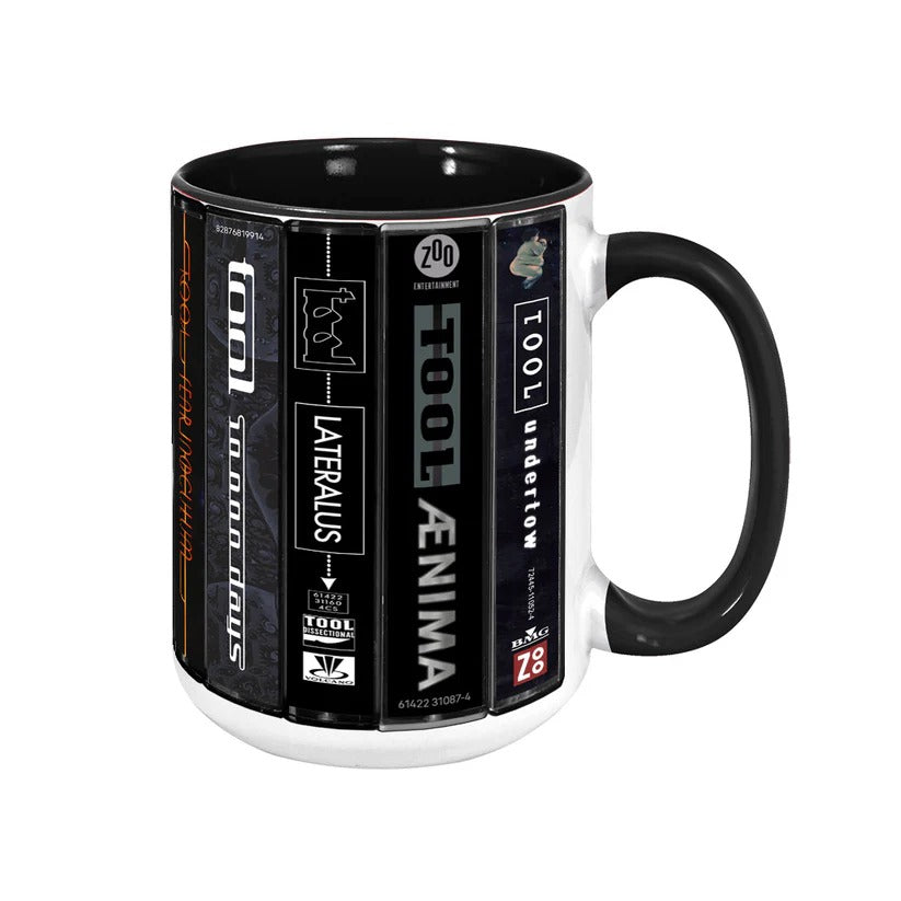 Retro Tool Cassette Collection Accent Mug for Music Lovers GradoCreations