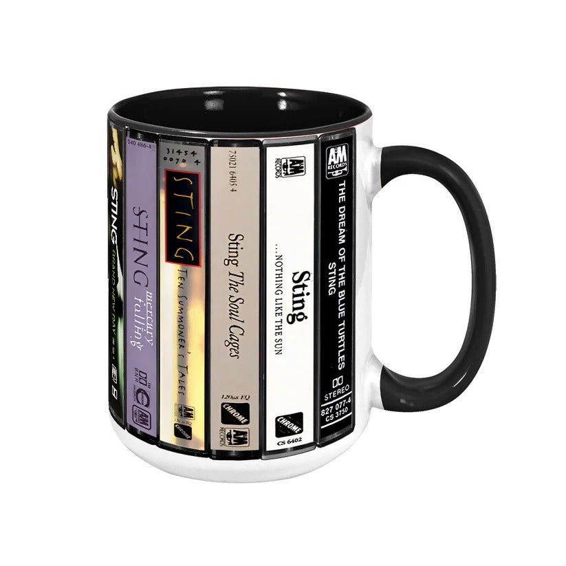 Sting Cassette Collection Ceramic Accent Mug Retro Music Gift GradoCreations