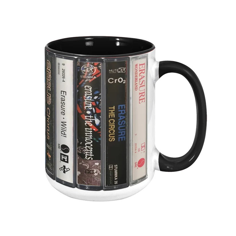 Retro Erasure Albums Cassette Accent Mug Ceramic Drinkware Gift GradoCreations