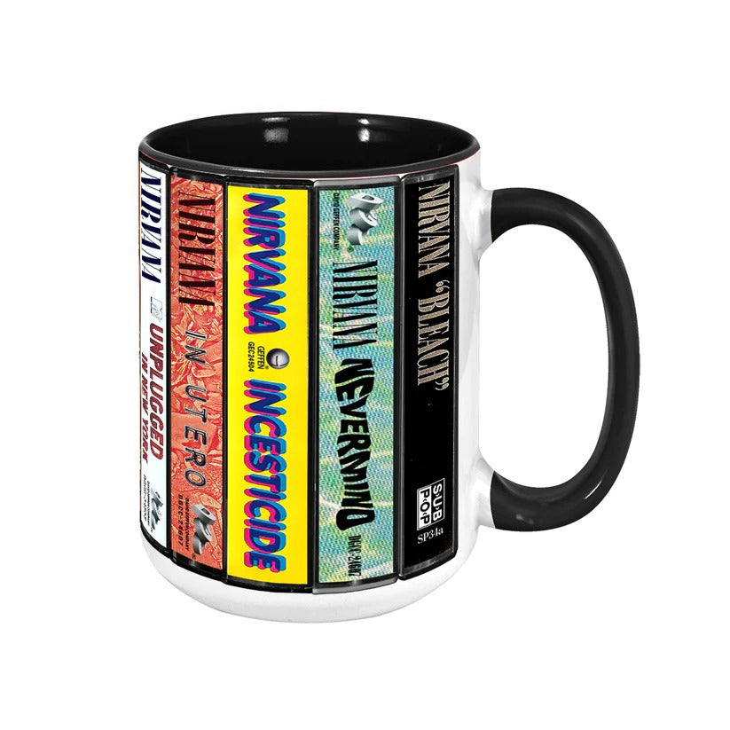 Nirvana Cassette Collection Ceramic Accent Mug for Music Lovers GradoCreations