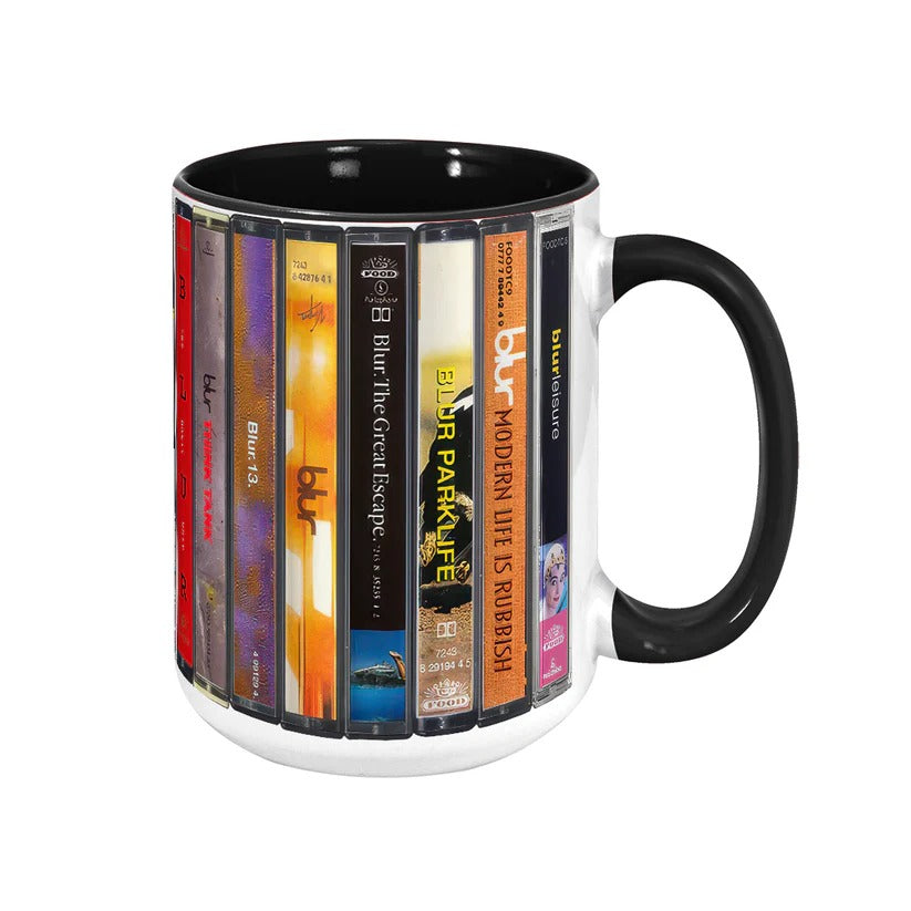 Blur Albums Retro Accent Mug Ceramic Drinkware Gift for Music Lovers GradoCreations