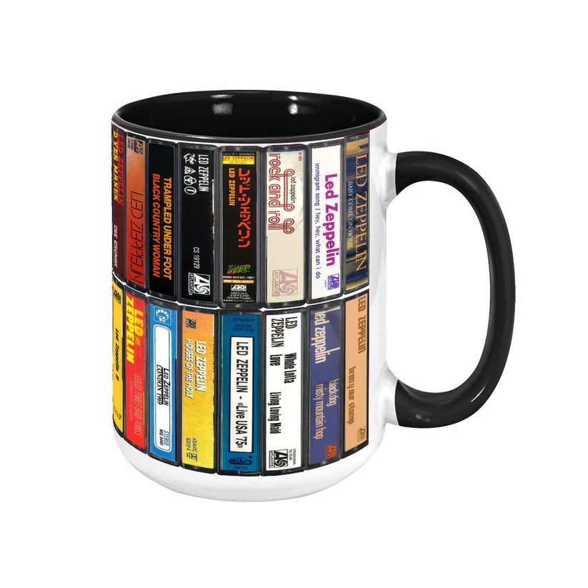 Retro Led Zeppelin Cassette Accent Mug Ceramic Drinkware Gift GradoCreations