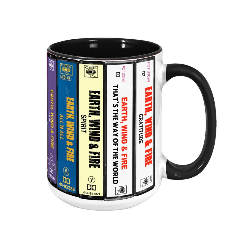 Retro Earth, Wind & Fire Cassette Accent Mug for Music Lovers GradoCreations