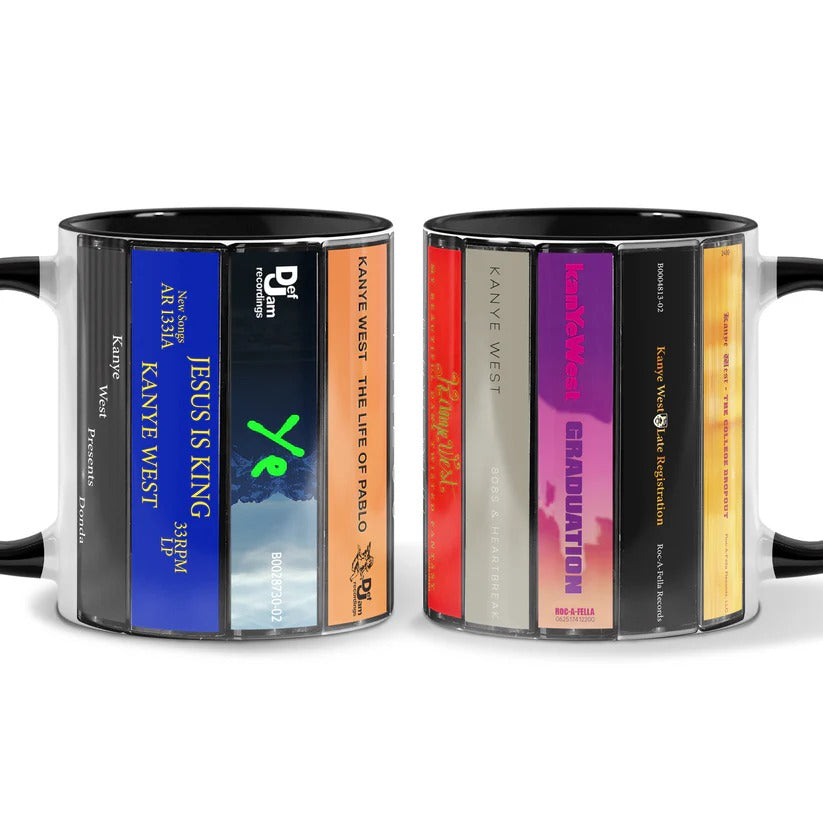 Kanye West Albums Retro Accent Mug Ceramic Drinkware Gift GradoCreations