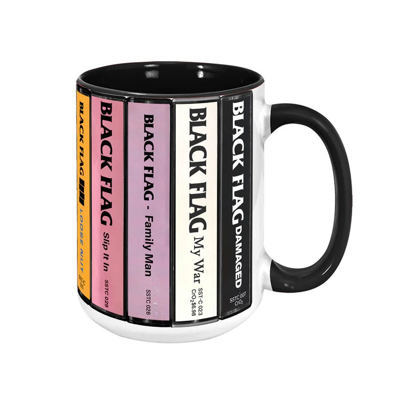 Black Flag Cassette Collection Accent Mug Retro Gift GradoCreations