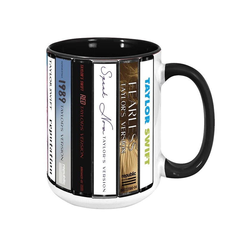 Taylor Swift Albums Collection Accent Mug Ceramic Gift for Fans GradoCreations