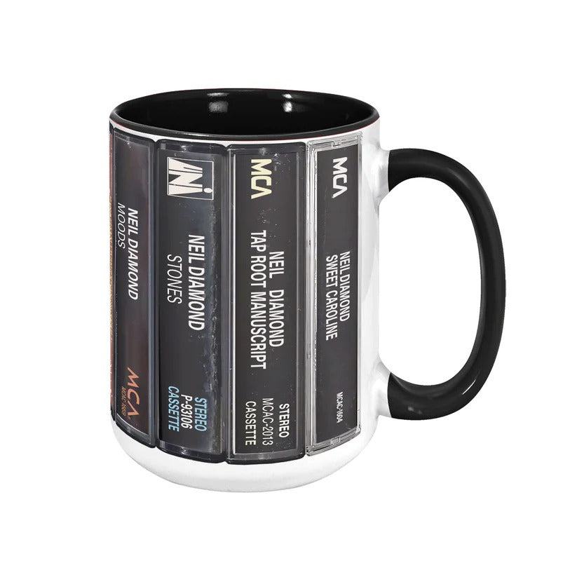 Neil Diamond Cassette Retro Accent Mug Unique Gift for Music Lovers GradoCreations