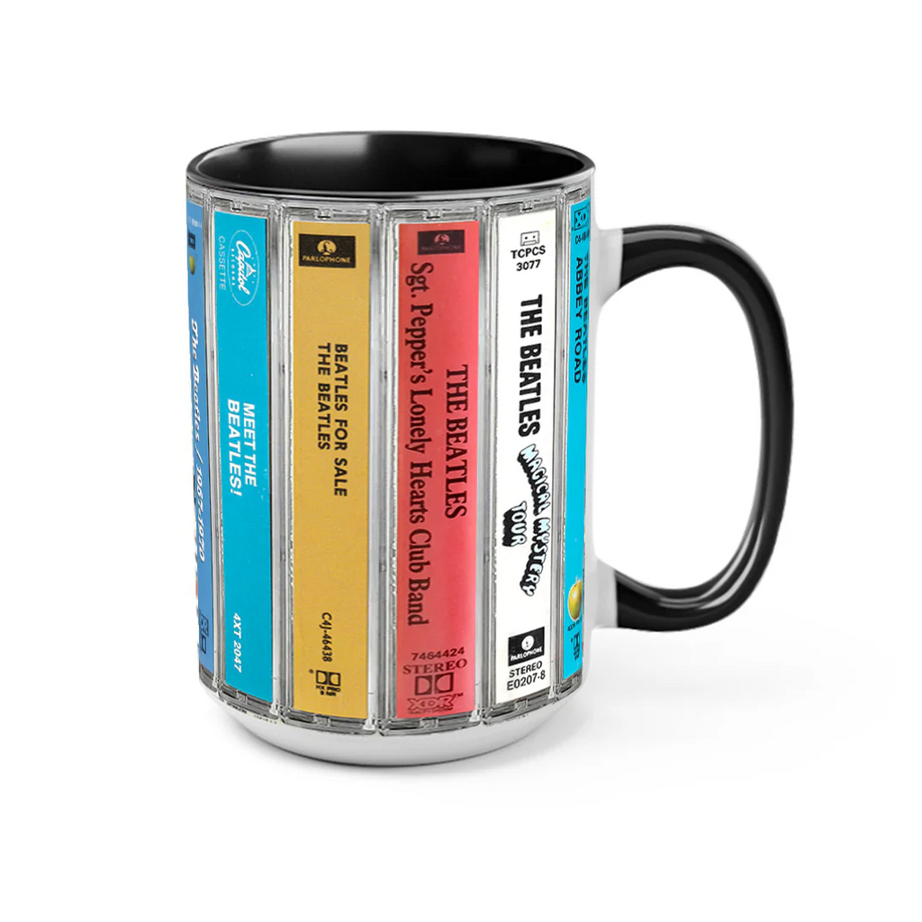 The Beatles Accent Mug with Cassette Album Designs for Music Lovers GradoCreations