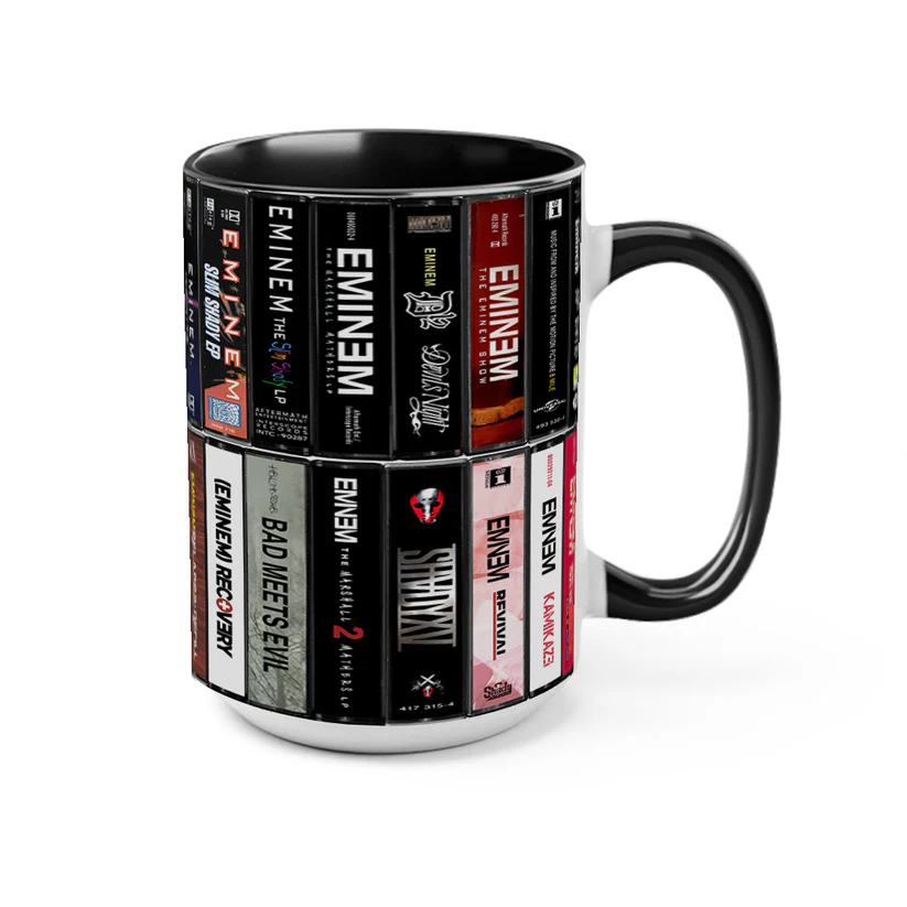 Eminem Albums Cassette Accent Mug Retro Ceramic Drinkware GradoCreations