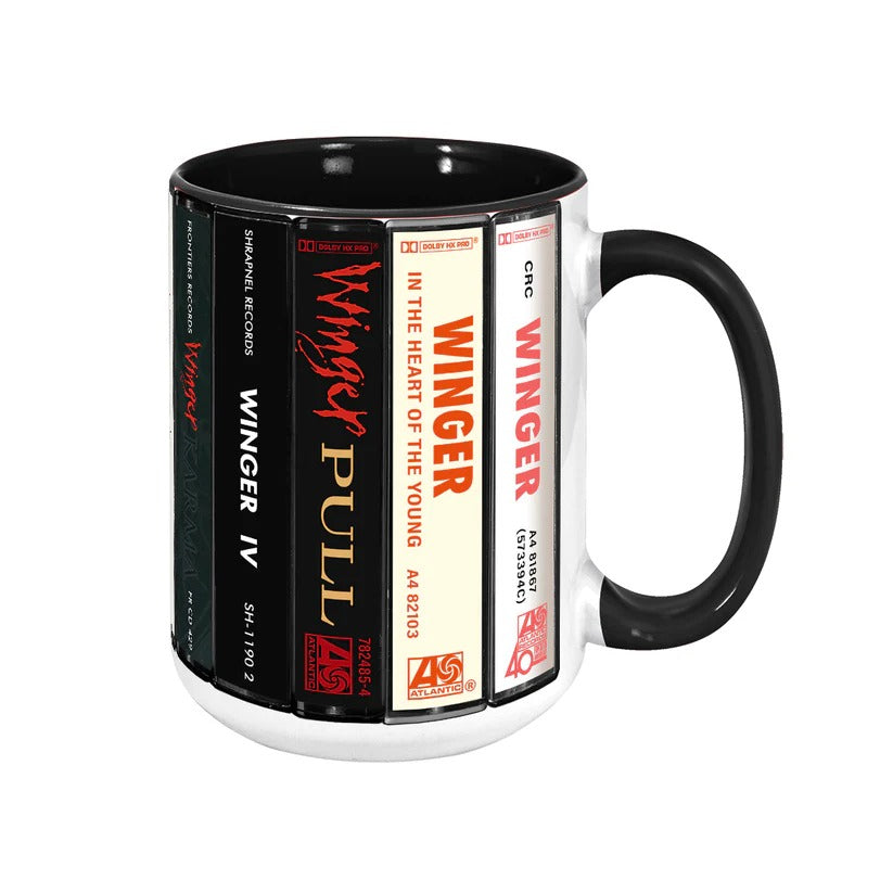 Retro Winger Albums Cassette Accent Mug | Ceramic Drinkware GradoCreations