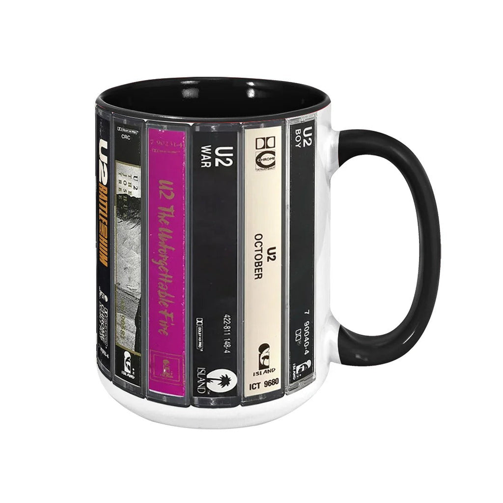 U2 Cassette Retro Accent Mug Ceramic Drinkware Gift GradoCreations