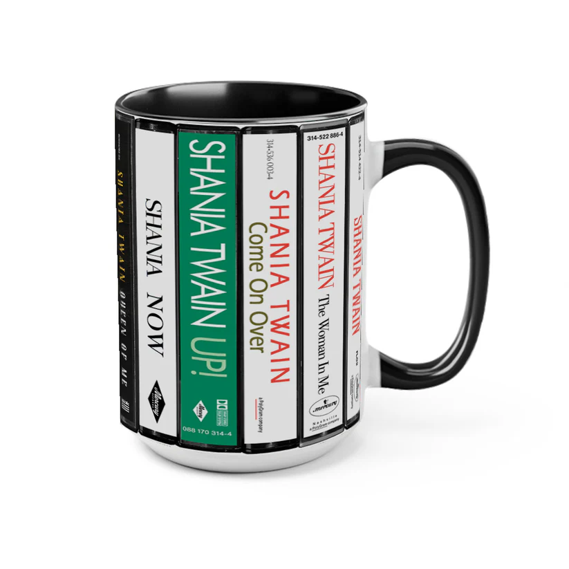 Shania Twain Cassette Music Accent Mug Ceramic Drinkware GradoCreations