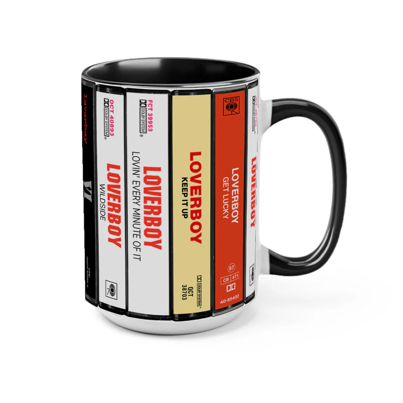 Retro Loverboy Cassette Accent Mug Ceramic Gift for Music Lovers GradoCreations
