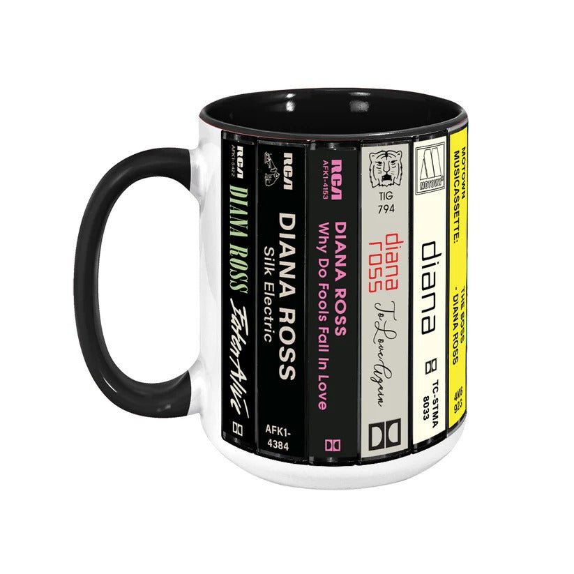 Diana Ross Cassette Mug Retro Accent Drinkware Gift GradoCreations